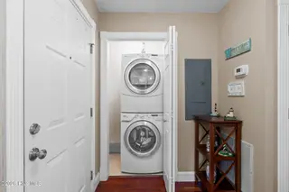 908 Resort Circle Unit 512, Sunset Beach, NC 28468 — 2-bedroom condo in Colony II, Sunset Beach, NC, photo 4 of 39: In Unit Laundry