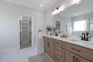 206 Stonewood Drive, Goldsboro, NC 27530 – photo 20: Modern master bathroom with neutral tone