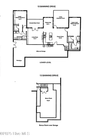 13 Banning Drive, Whispering Pines, NC 28327 – photo 2: Lower level & Bonus floor plan