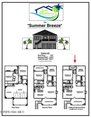 389 Coastline Circle, Cedar Point, NC 28584 – photo 6: Floor Plan Labeled Summer Breeze