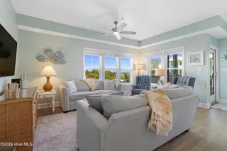 203 Ocean Boulevard 203-B Triple S Condos, Atlantic Beach, NC 28512 – photo 4: Living room with ocean views