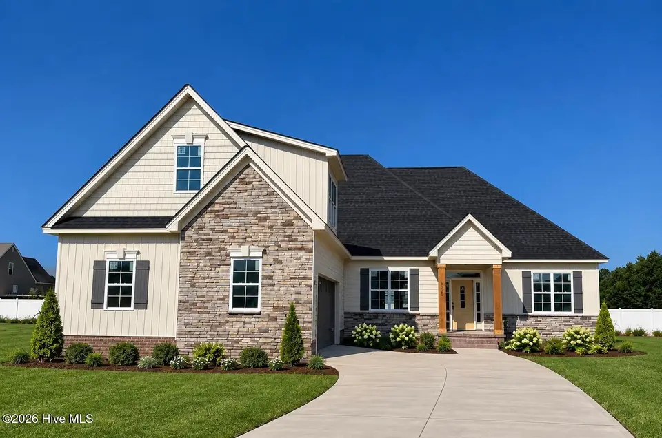 3025 Camille Drive, Winterville, NC 28590 — 4-bedroom home in Savannah Place, Winterville, NC, photo 1 of 1: Actual house, virtual landscape & drivew