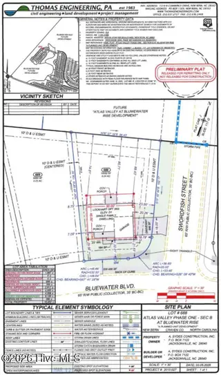 4000 Bluewater Boulevard, New Bern, NC 28562 – photo 9: 688-AV PRELIMINARY PLOT PLAN