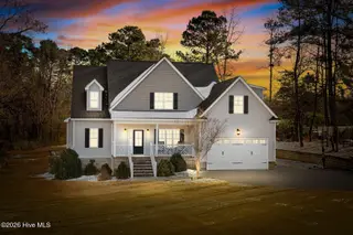 3389 Buffaloe Ridge Court, Rocky Mount, NC 27804 — 3-bedroom home in Tharrington Way, Rocky Mount, NC, photo 1 of 38: Twilight Front Exterior