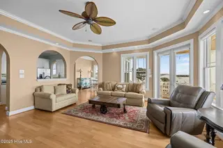 389 Live Oak Road, Newport, NC 28570 – photo 10: 9 Living room opens to large deck