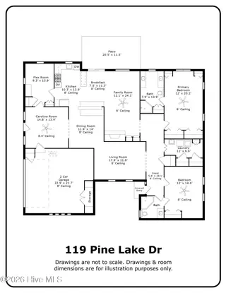 119 Pine Lake Drive, Whispering Pines, NC 28327 – photo 4: Floor Plan_119 Pine Lake Dr