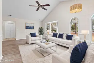 42 Pinewood Drive, Carolina Shores, NC 28467 – photo 13: Living Room Virtually Staged