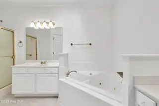 1009 N Sanderling Drive, Leland, NC 28451 — 3-bedroom townhome in Waterford of the Carolinas, Leland, NC, photo 21 of 63: Primary Bath