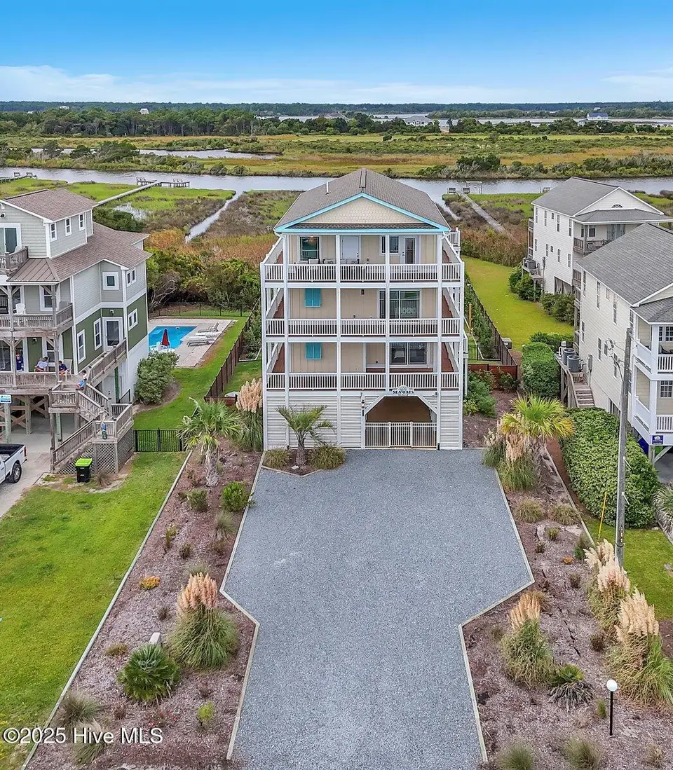 3713 Island Drive, North Topsail Beach, NC 28460 – photo 1 of 75: Aerial of front of home