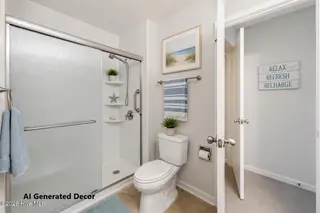 7601 Windward Drive, New Bern, NC 28560 – photo 24: Master Walk-in Shower with AI Decor
