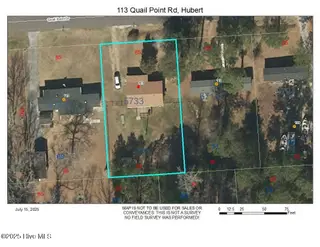 113 Quail Point Drive, Hubert, NC 28539 — 2-bedroom home in Quail Point, Hubert, NC, photo 21 of 21: 113 Quail Point Rd, Hubert Aerial View