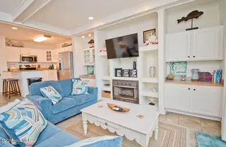 2909 Pointe West Drive 3b1, Emerald Isle, NC 28594 – photo 4: Living Room with Gas Fireplace