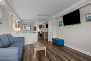 The Islander Suites, Emerald Isle — 1-bedroom condo in The Islander Suites, Emerald Isle, NC, photo 5 of 23: Living Room