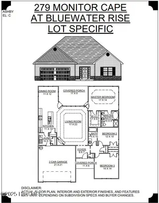 2004 Bluewater Boulevard, New Bern, NC 28562 – photo 24: Floor Plan and Elevation Lot 279