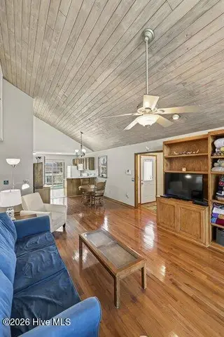 930 Tidewater Lane, Carolina Beach, NC 28428 – photo 13: VAULTED CEILINGS LR to Kitchen