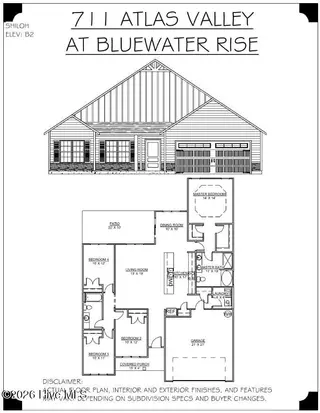 4017 Bluewater Boulevard, New Bern, NC 28562 – photo 5: Elevation and Floor Plan 711-AV