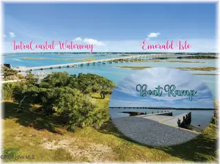 389 Coastline Circle, Cedar Point, NC 28584 – photo 2: Labeled Boat Ramp and Bridge
