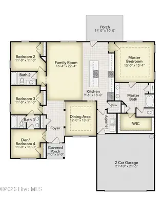 9410 Shallow Creek Trail Lot 59, Bailey, NC 27807 – photo 2: 2100 floor plan