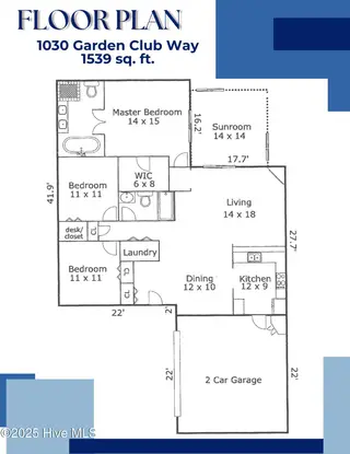 1030 Garden Club Way, Leland, NC 28451 – photo 3: Floor plan