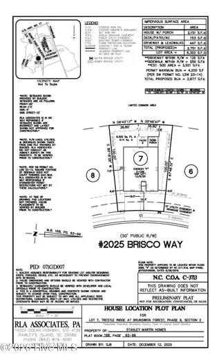 2025 Brisco Way 7, Leland, NC 28451 – photo 15: TRESTLE AT BRUNSWICK LOT 7 PLOT PLAN