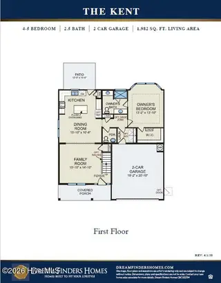 2319 Caracara Drive, New Bern, NC 28560 – photo 4: The Kent 1st Floor Plan