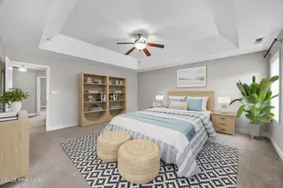 204 N Brig Drive, Hampstead, NC 28443 – photo 22: Primary Bedroom - 3 - Staged