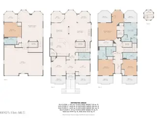 2744 Long Bay Drive SE, Southport, NC 28461 — 4-bedroom home in St James, Southport, NC, photo 15 of 74: 2744 Long Bay 3 floors floorplan