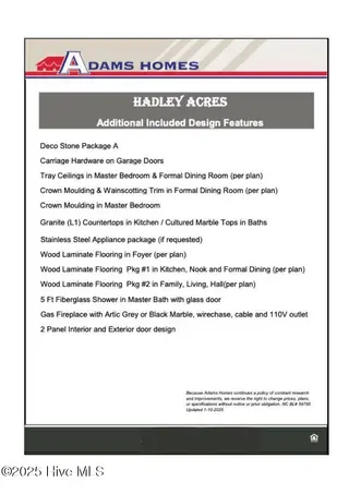 110 Brighton Street, La Grange, NC 28551 – photo 22: Hadley Acres_Standard Features 11.21.25