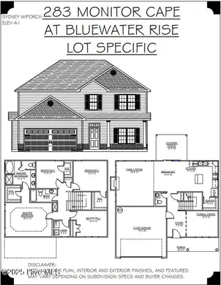 2012 Bluewater Boulevard, New Bern, NC 28562 – photo 9: Elevation and Floor Plan