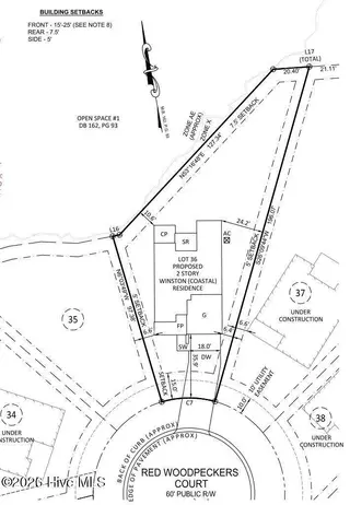2012 Red Woodpeckers Court, Leland, NC 28451 — 3-bedroom home in Terrapin, Leland, NC, photo 23 of 23: Plot Plan
