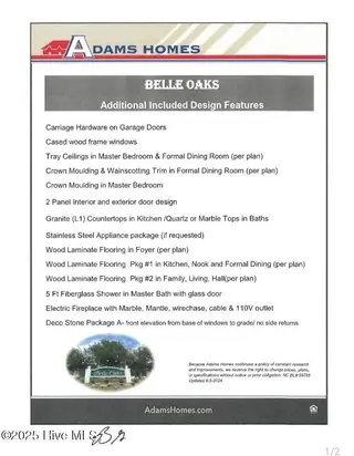 86 Fishing Creek Drive, New Bern, NC 28562 – photo 2: Belle Oaks Feature sheet