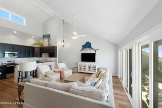 289 Salter Path Road 6 Ocean Terrace, Pine Knoll Shores, NC 28512 – photo 6: Living room with ocean views