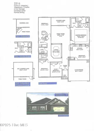 1205 St Simons Drive SE, Bolivia, NC 28422 – photo 3: 2316 Floorplan and Rendering