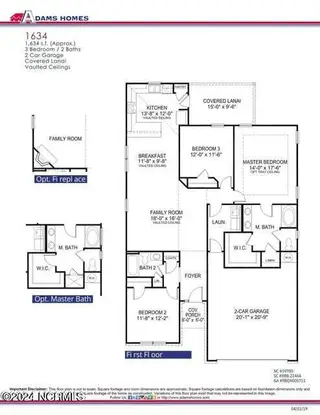 73 Fishing Creek Drive, New Bern, NC 28562 – photo 2: 1634 floor plan