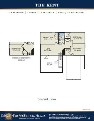 2319 Caracara Drive, New Bern, NC 28560 – photo 5: The Kent 2nd Floor Plan