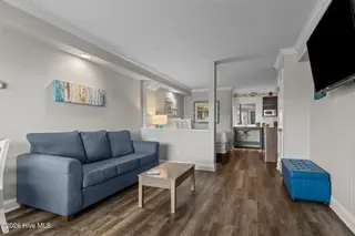 The Islander Suites, Emerald Isle — 1-bedroom condo in The Islander Suites, Emerald Isle, NC, photo 2 of 23: Living Room