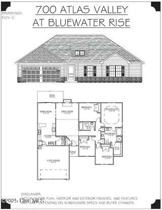 4024 Bluewater Boulevard, New Bern, NC 28562 – photo 4: Elevation and Floor Plan