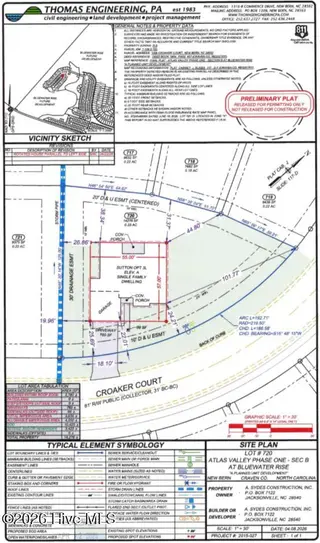 1000 Croaker Court, New Bern, NC 28562 – photo 6: 720-AV Preliminary Plot Plan