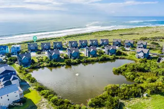 2105 Ocean Boulevard B, Topsail Beach, NC 28445 — 2-bedroom condo in Serenity Point, Topsail Beach, NC, photo 9 of 36: Aerial from Sound Side