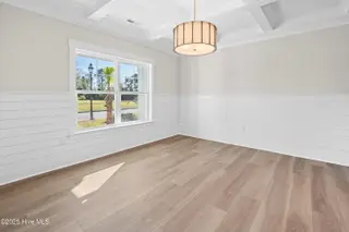 107 Spicer Lake Drive, Holly Ridge, NC 28445 – photo 13: dining room w/shiplap & coffered ceiling