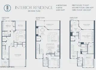 3103 St James Drive SE, Southport, NC 28461 — 4-bedroom townhome in St James, Southport, NC, photo 7 of 9: Interior Residence Floorplan