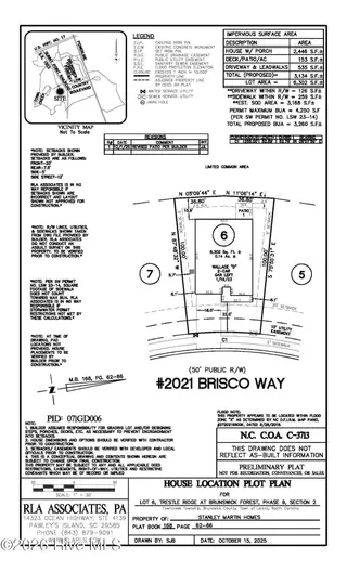 2021 Brisco Way 6, Leland, NC 28451 – photo 9: TRESTLE RIDGE LOT 6 PLOT PLAN REV 1