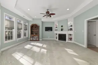 406 Hillcrest Drive, Morehead City, NC 28557 – photo 4: Living room with fireplace