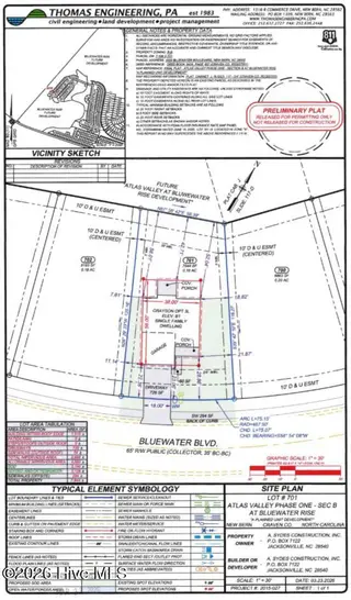 4026 Bluewater Boulevard, New Bern, NC 28562 – photo 6: 701 PRELIMINARY PLOT PLAN