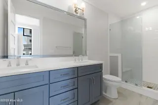 805 Mulberry Street Unit 108, Beaufort, NC 28516 — 3-bedroom condo in 805 Mulberry, Beaufort, NC, photo 8 of 25: Primary Bath Walk In Shower