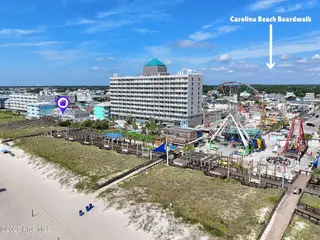 107 Carolina Beach Avenue S, Carolina Beach, NC 28428 – photo 3: Home & CB Boardwalk with annotations