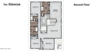 8635 Blue Haw Way Lot 130, Leland, NC 28451 — 5-bedroom home in Indigo Preserve, Leland, NC, photo 5 of 33: Glencoe_Floorplan_Second Floor