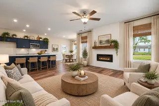 105 Burnello Court, Princeton, NC 27569 – photo 9: Virtually staged lr, kitchen & dining ar