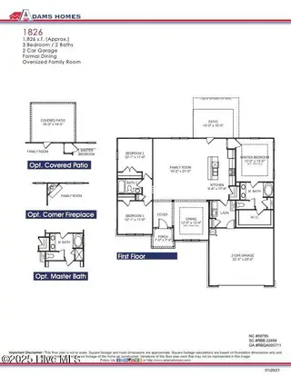 109 Oxford Court, La Grange, NC 28551 – photo 2: 1826 Floor Plan1
