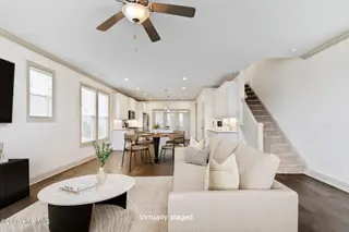 236 Trisail Terrace, Wilmington, NC 28412 – photo 5: Living room plus stairs - virtually stag